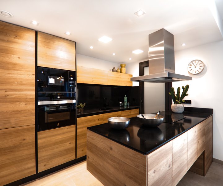 brown kitchen lighting